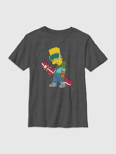 The Simpsons Snowboarder Bart Graphic T-Shirt for Kids