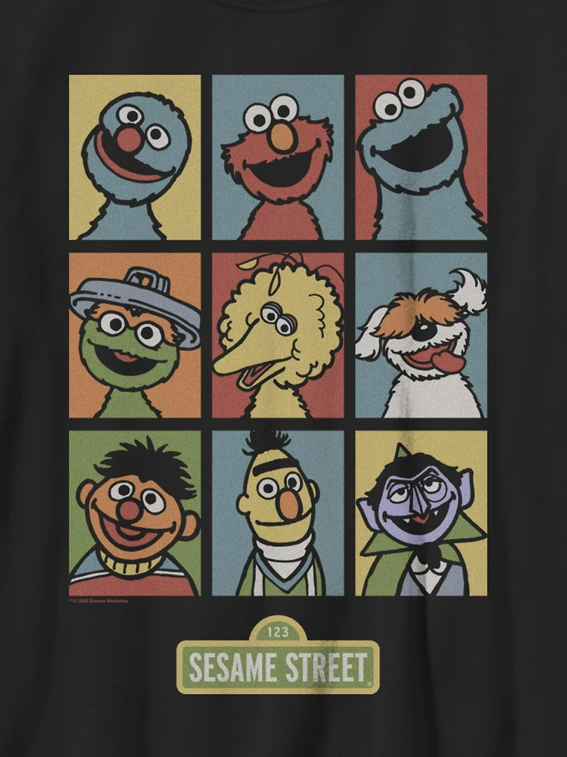 Sesame Street Puppet Grid Graphic T-Shirt for Kids