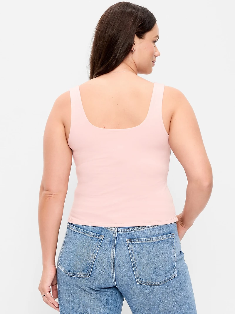 Hug Double-Layer Scoop-Neck Tank Top