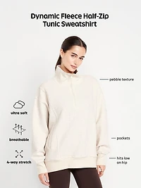 Dynamic Fleece Oversized Textured Tunic Sweatshirt