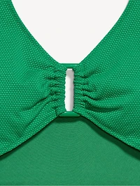 Textured One-Piece Cut-Out Swimsuit