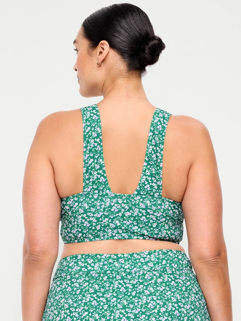 Pique Longline Bikini Swim Top