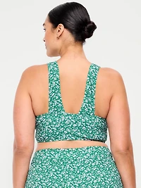 Pique Longline Bikini Swim Top