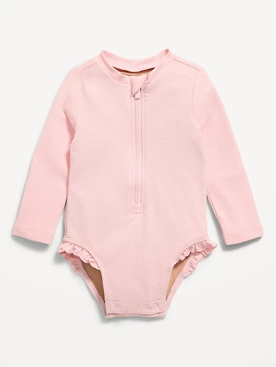 Long-Sleeve Rashguard Swim One-Piece for Baby