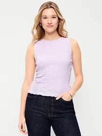 Sleeveless Smocked Tank Top