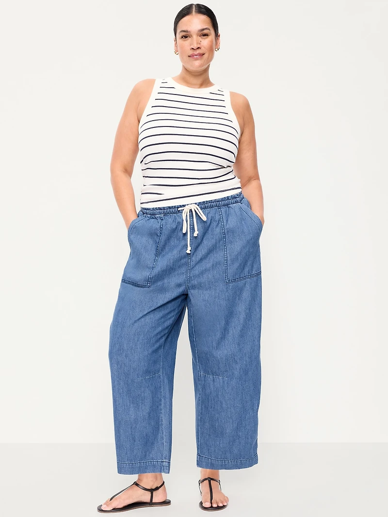 High-Waisted Utility Ankle Pants