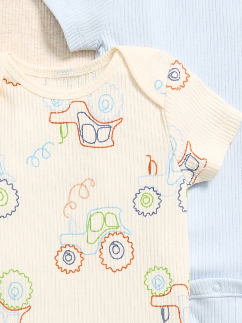 Unisex Ribbed Bodysuit 3-Pack for Baby