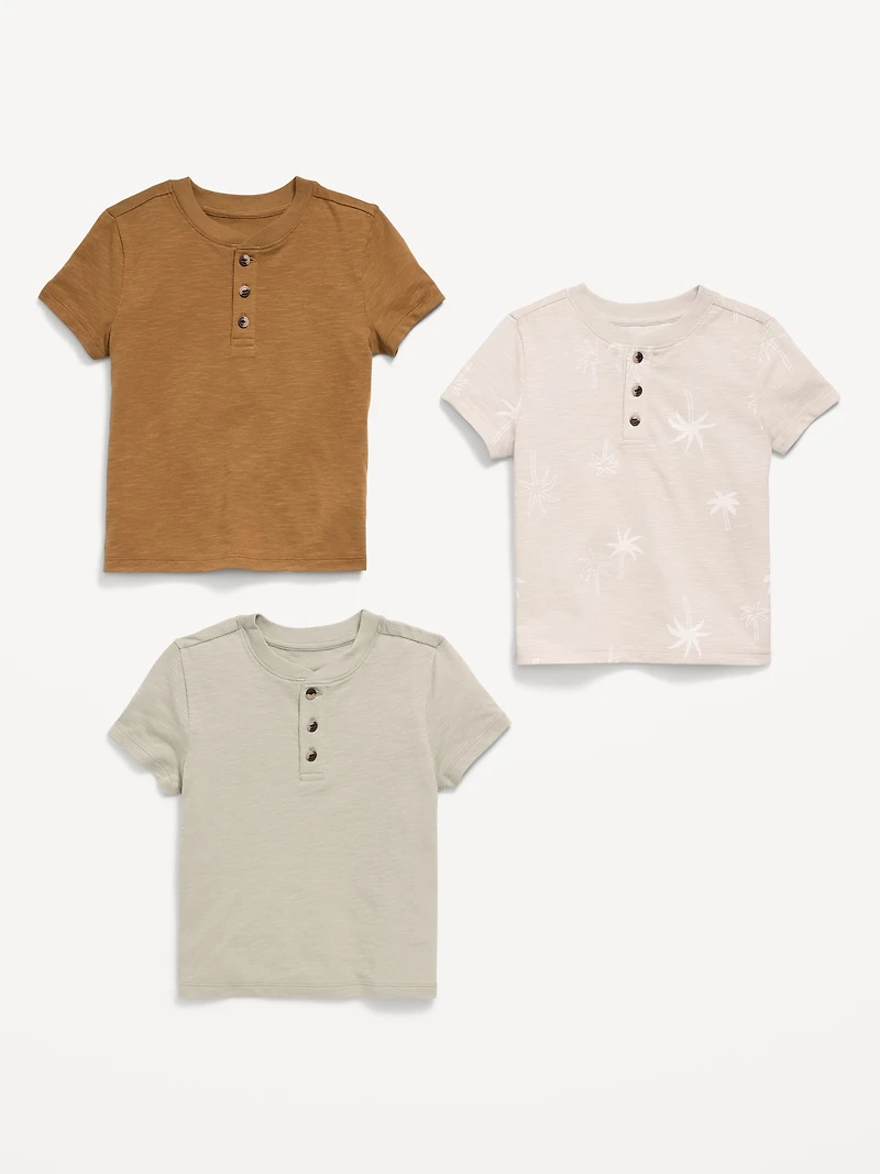 Short-Sleeve Henley T-Shirt 3-Pack for Toddler Boys