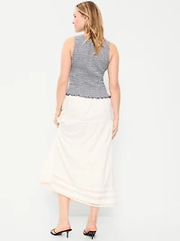 Lace-Trim Maxi Skirt