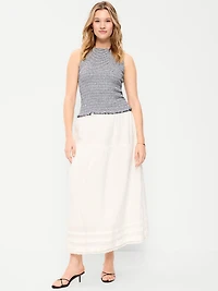 Lace-Trim Maxi Skirt