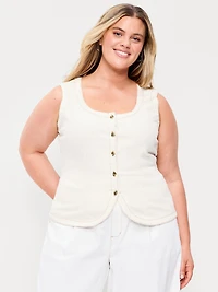 Sleeveless Longline Denim Vest