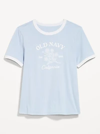 EveryWear Crew-Neck Logo-Graphic Ringer T-Shirt