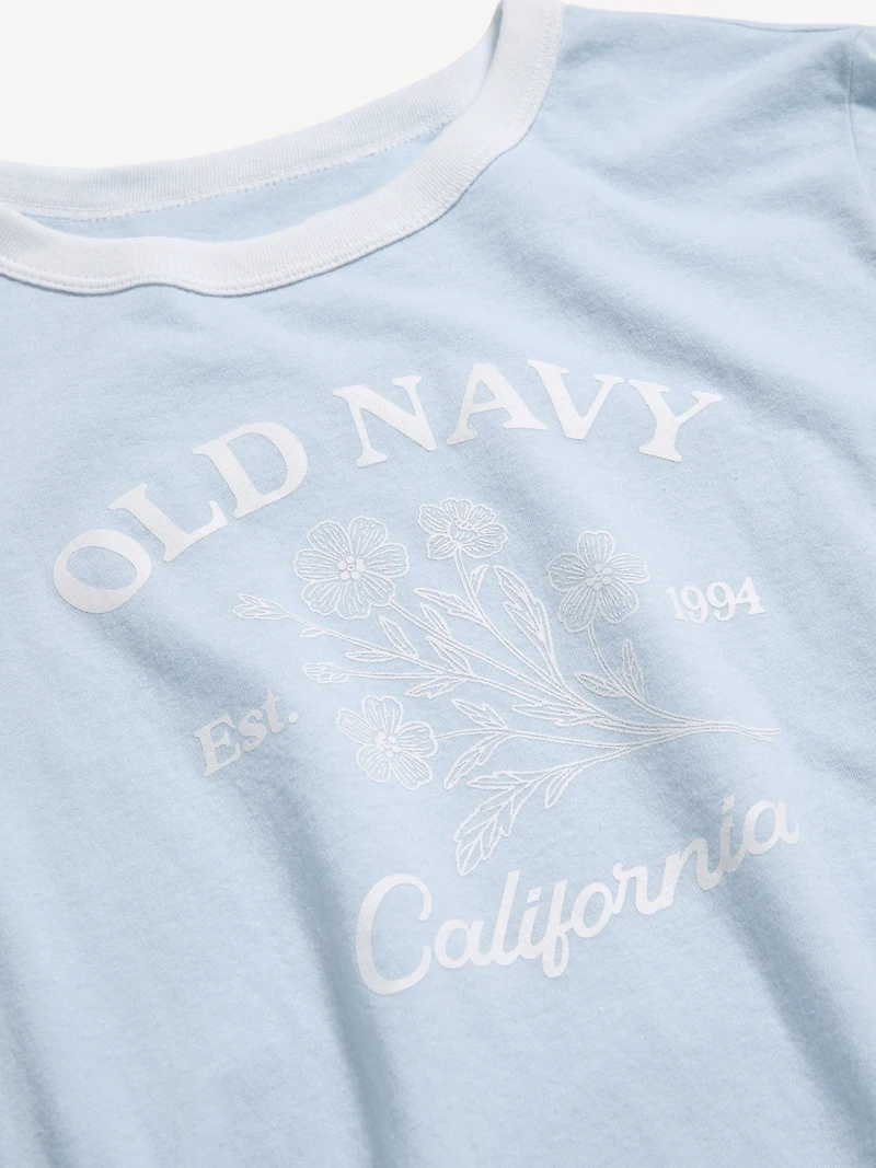 EveryWear Crew-Neck Logo-Graphic Ringer T-Shirt