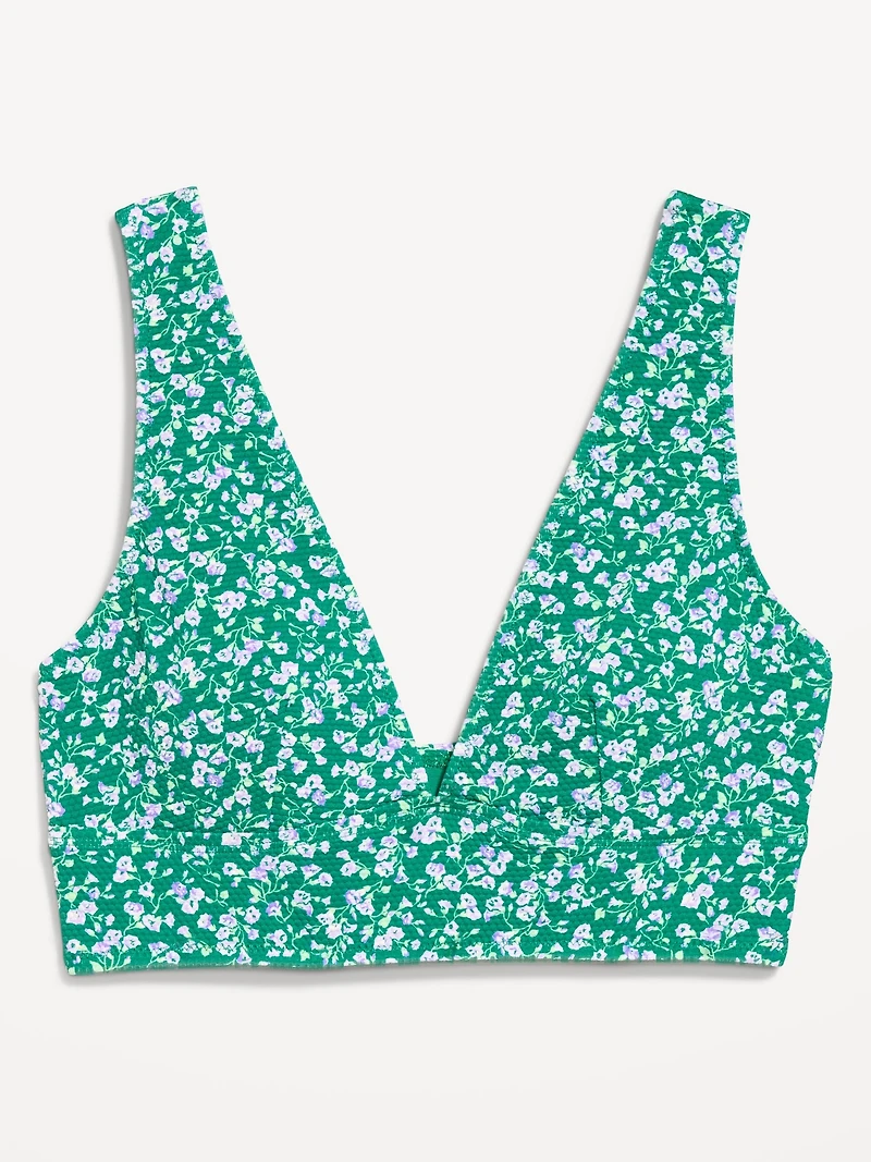 Pique Longline Bikini Swim Top