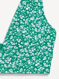 Pique Longline Bikini Swim Top