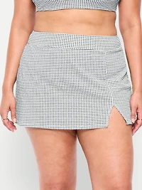 High-Waisted Textured Swim Skirt