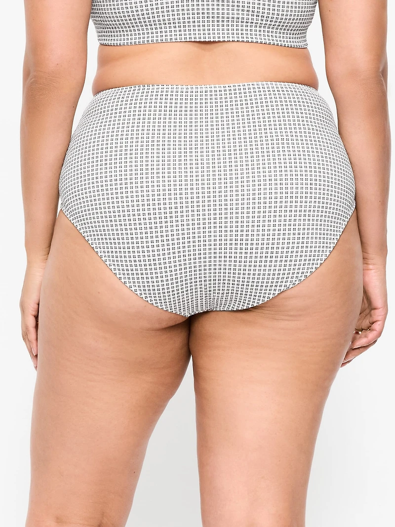 High-Waisted Pique Bikini Swim Bottoms