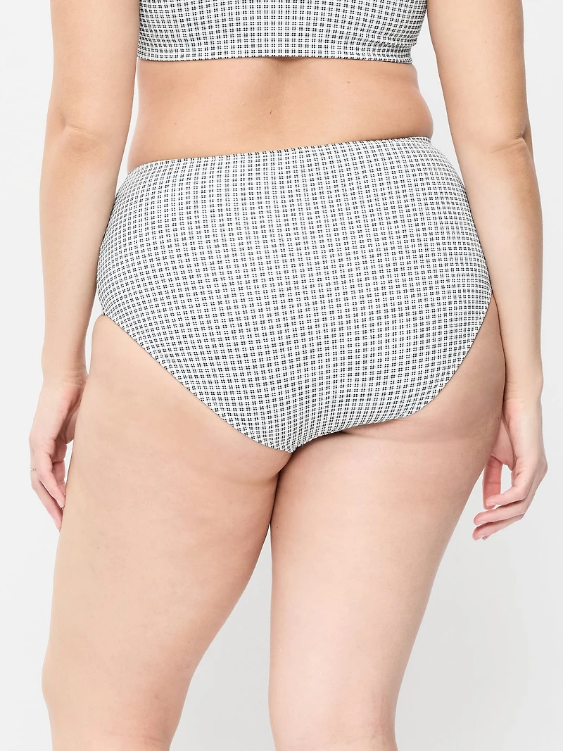 High-Waisted Pique Bikini Swim Bottoms