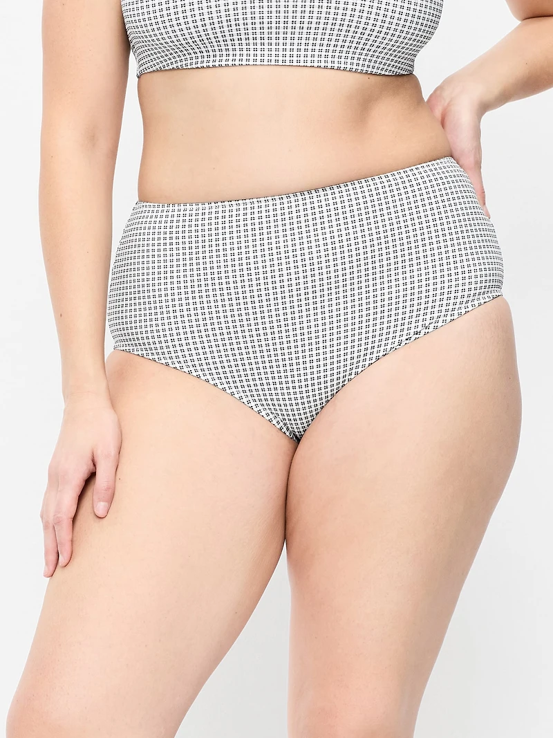 High-Waisted Pique Bikini Swim Bottoms
