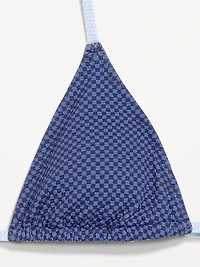 Pique Triangle String Bikini Swim Top