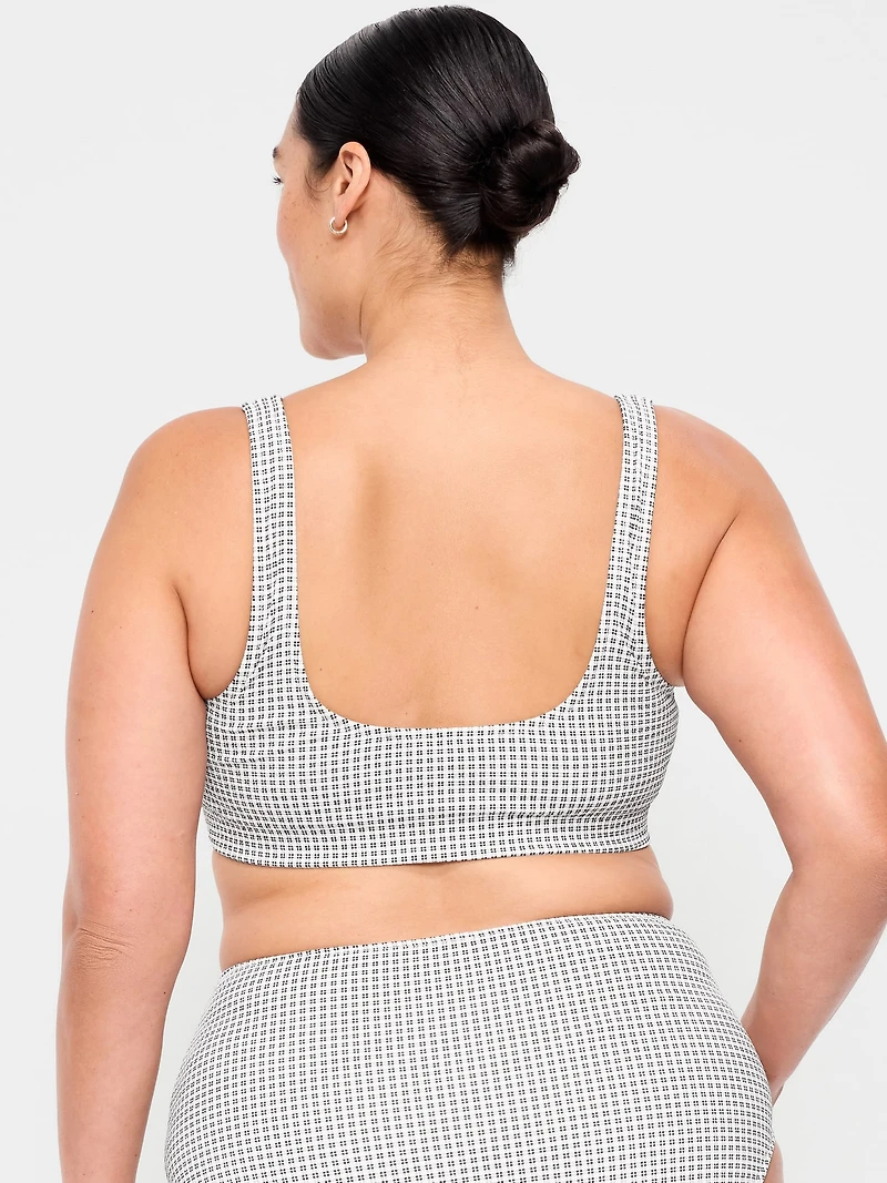 Pique Scoop-Neck Swim Top