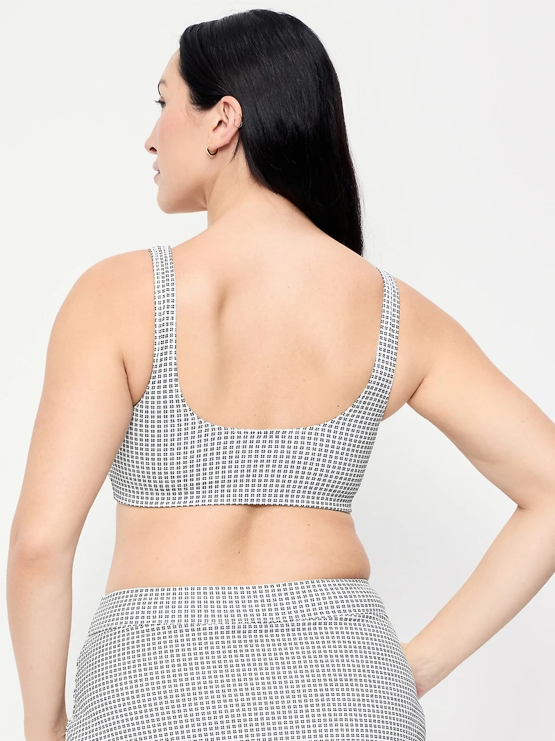 Pique Scoop-Neck Swim Top