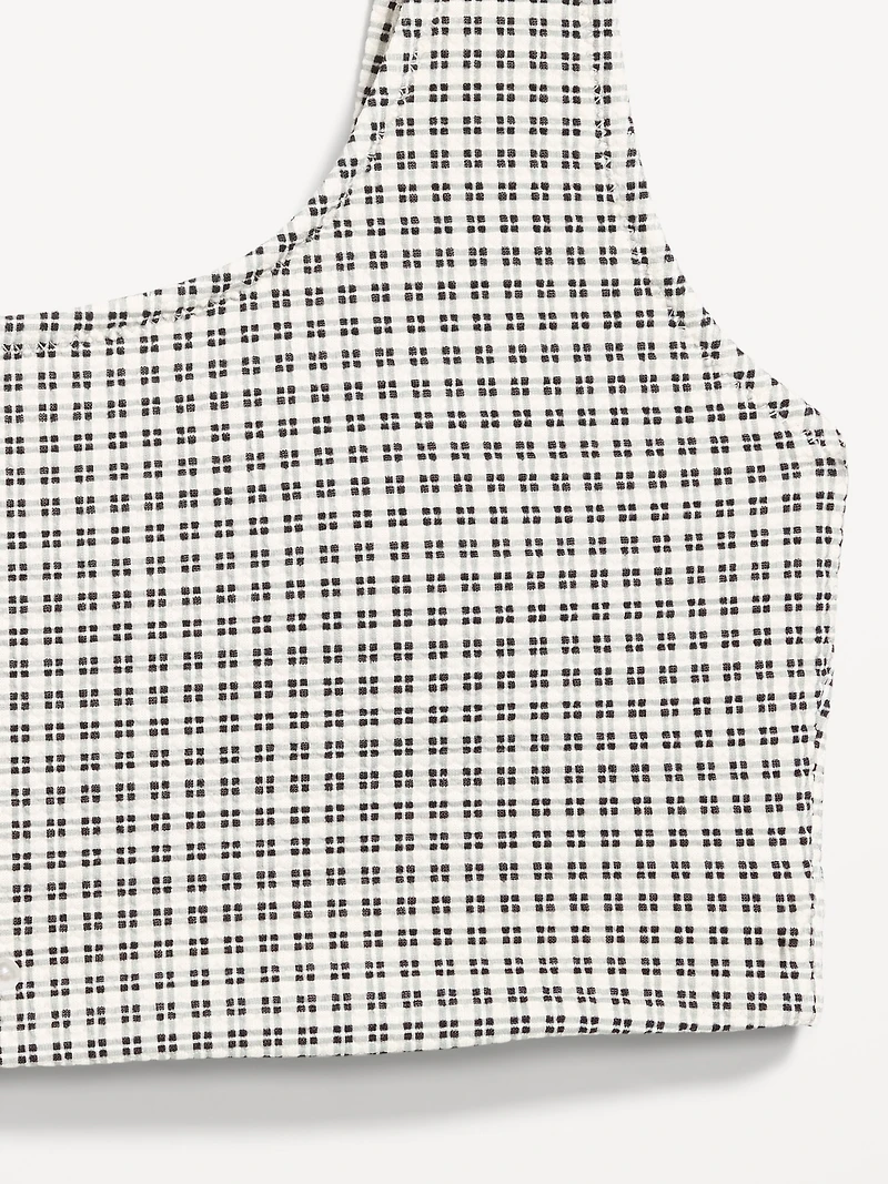 Pique Scoop-Neck Swim Top