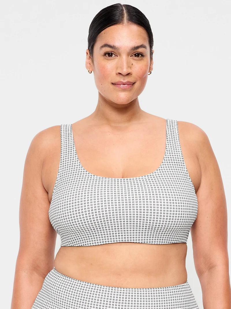 Pique Scoop-Neck Swim Top