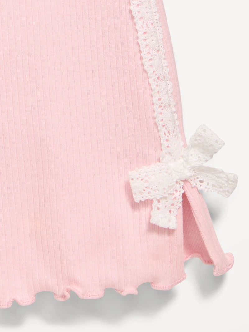 Ribbed Side-Stripe Flare-Leg Leggings for Toddler Girls