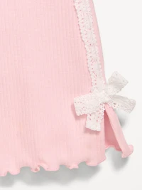 Ribbed Side-Stripe Flare-Leg Leggings for Toddler Girls
