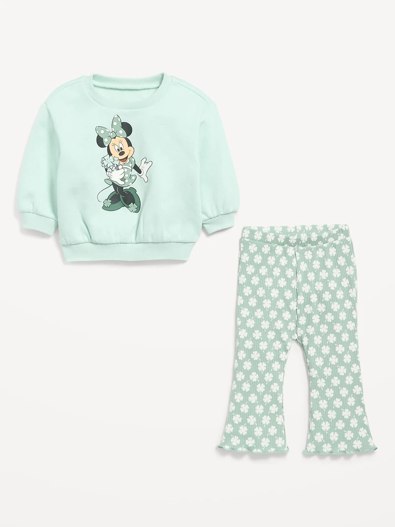 Disney© Minnie Mouse Graphic Sweatshirt and Flare Leggings Set for Baby