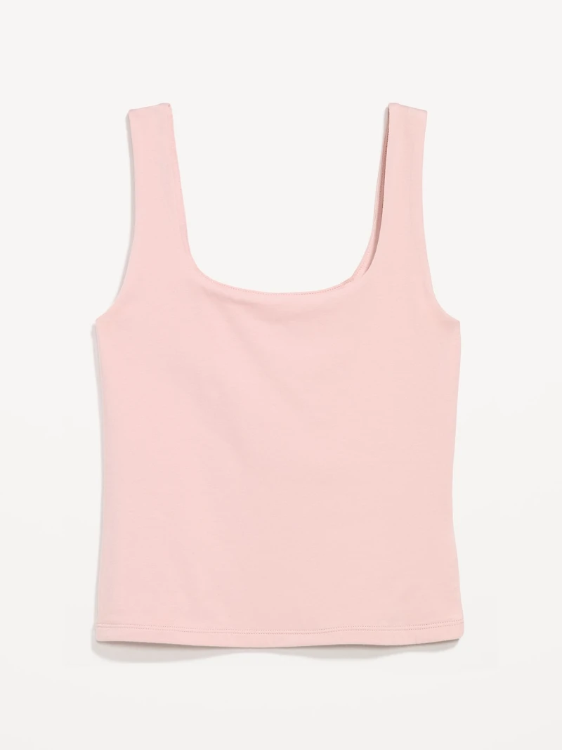 Hug Double-Layer Scoop-Neck Tank Top