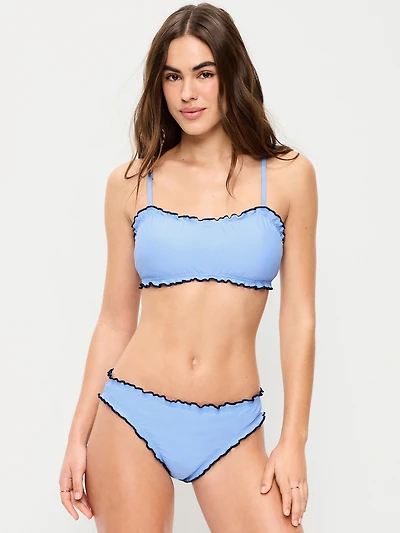 Scoop-Neck Ruffle Swim Top