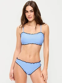 Scoop-Neck Ruffle Swim Top