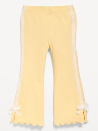 Ribbed Side-Stripe Flare-Leg Leggings for Toddler Girls