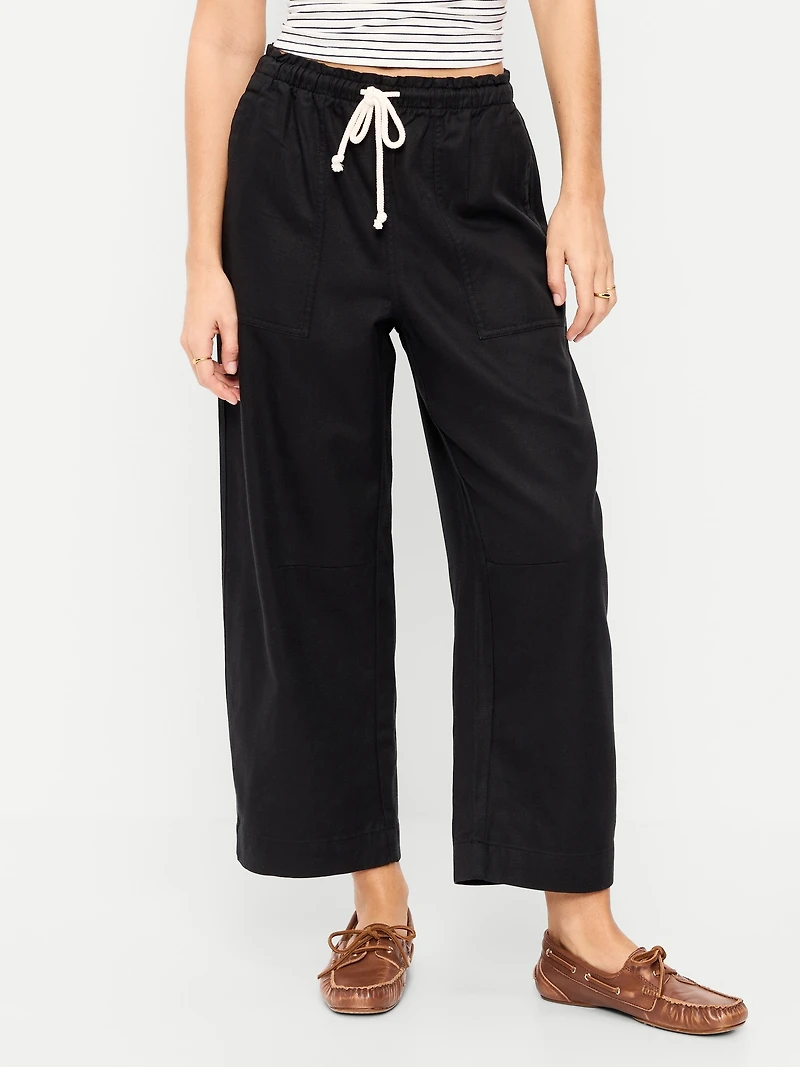 High-Waisted Utility Ankle Pants