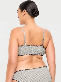 Scoop-Neck Ruffle Swim Top