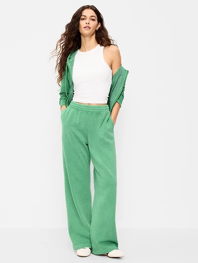 High-Waisted Wide-Leg Sweatpants
