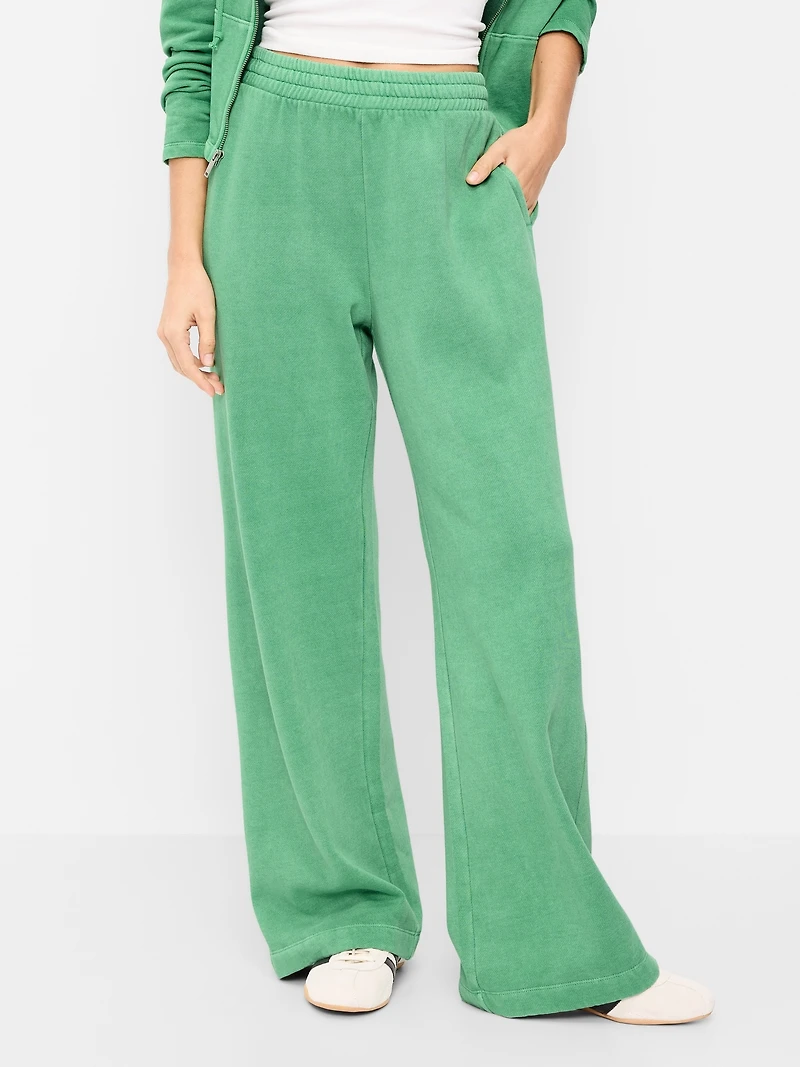 High-Waisted Wide-Leg Sweatpants
