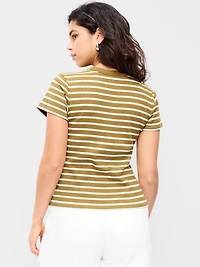 Snug Crew-Neck Ribbed T-Shirt