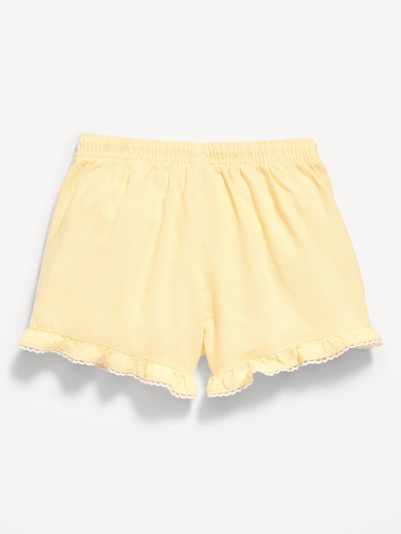 Linen-Blend Ruffled Shorts for Toddler Girls