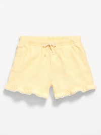 Linen-Blend Ruffled Shorts for Toddler Girls