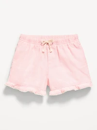 Linen-Blend Ruffled Shorts for Toddler Girls