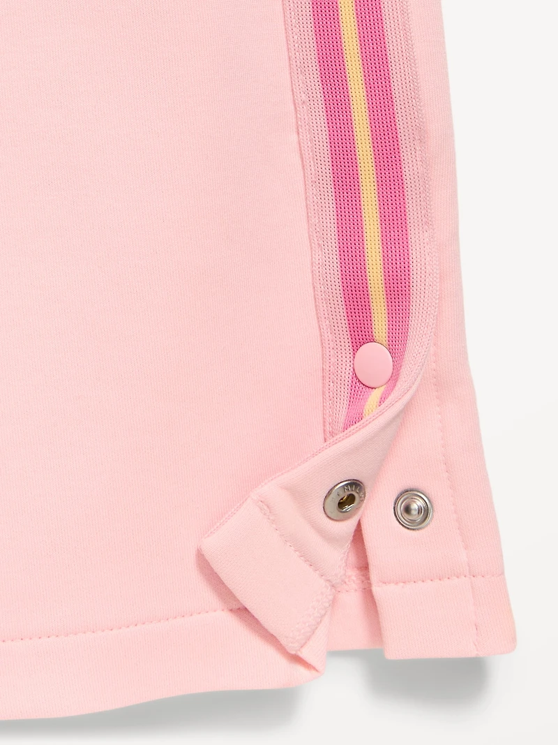 Dynamic Fleece Quarter-Zip and Wide-Leg Sweatpants Set for Toddler Girls