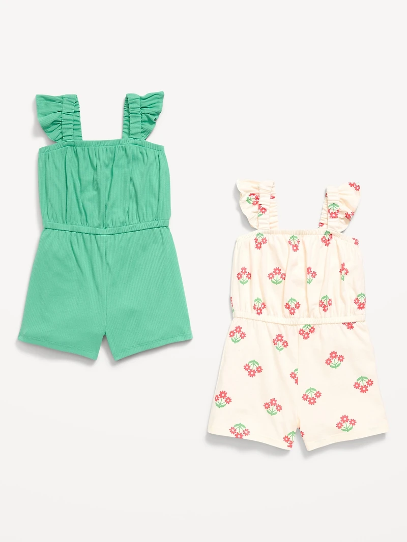 Sleeveless Romper 2-Pack for Toddler Girls