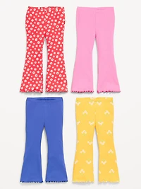 Ribbed Flare-Leg Leggings 4-Pack for Toddler Girls
