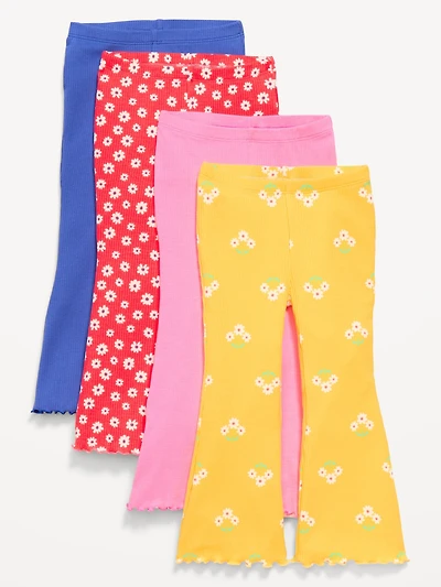Ribbed Flare-Leg Leggings 4-Pack for Toddler Girls