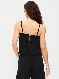 Open-Back Crinkle Gauze Tank Top
