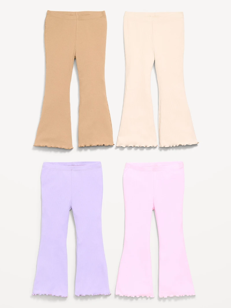 Ribbed Flared Leggings 4-Pack for Toddler Girls