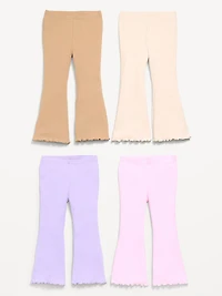 Ribbed Flared Leggings 4-Pack for Toddler Girls